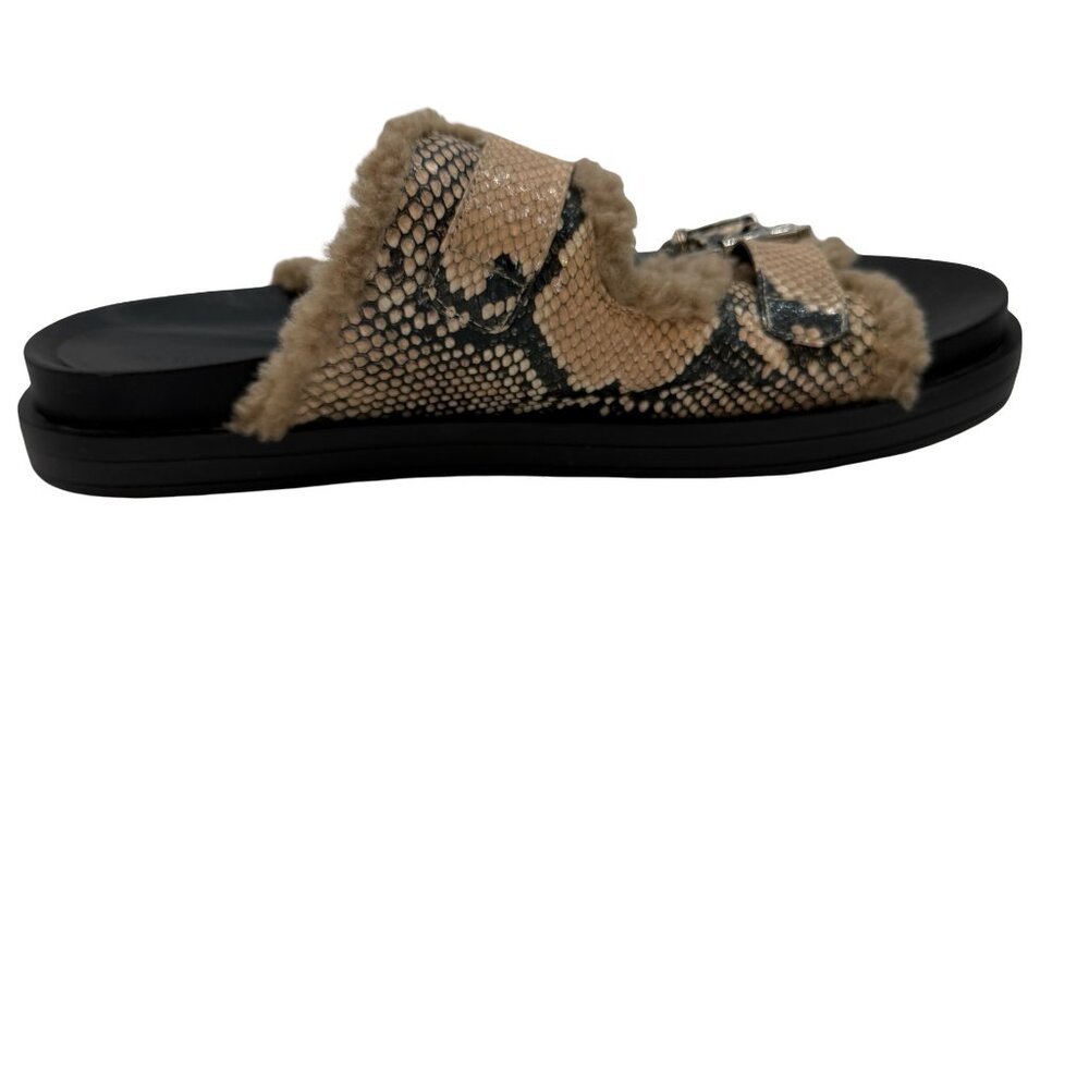 Aerosoles Olivia Snakeskin Platform Sandals Fur Lined Size 11 - Picture 5 of 10